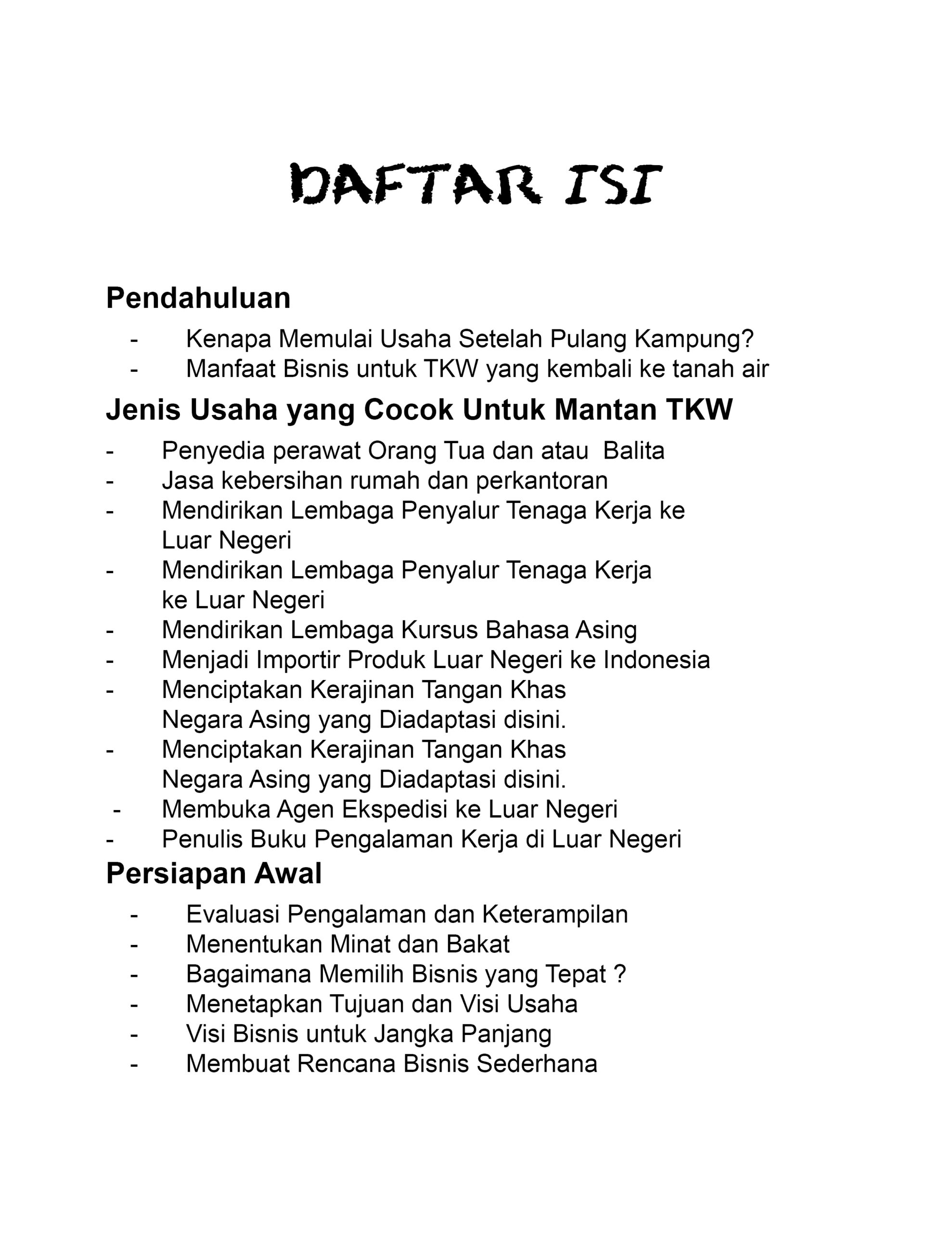 Membangun Usaha dari Nol.Panduan untuk TKW Pulang Kampung 777